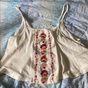 Roxy white embroidered tank top